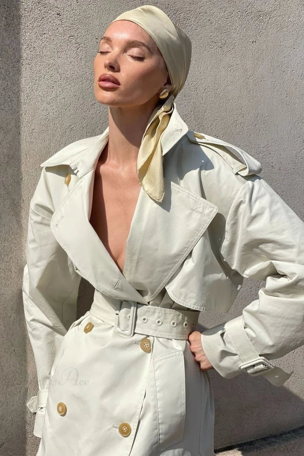 Elegant Wide Lapel Tie Waist Trench-Inspired Overcoat