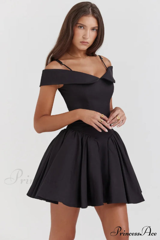 Elida Schwarzes stylisches Minikleid