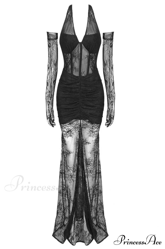 Elsa Halterneck See-through Maxi Dress | Dress In Beauty