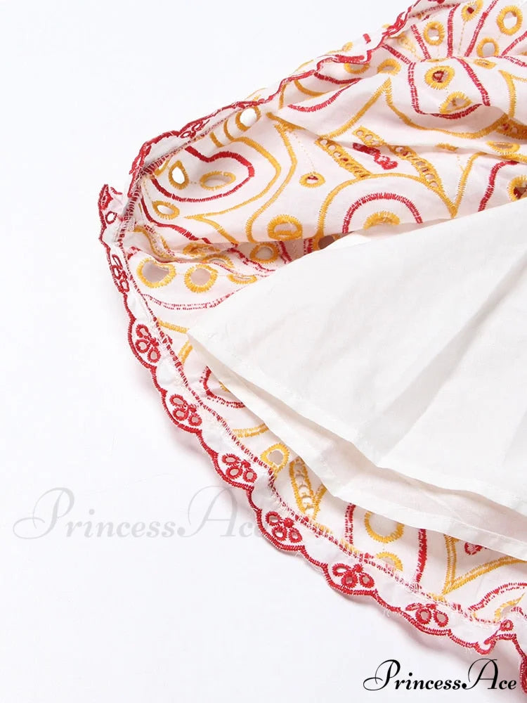 Embroidered Design Tube Charming Ruched Mini Dress