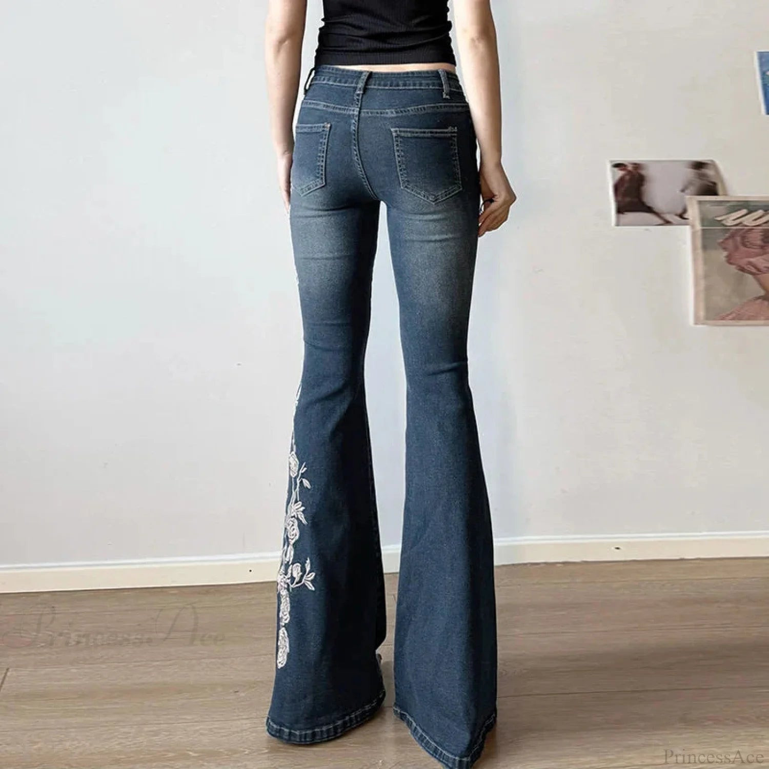 Embroidered Gothic Flare Pant