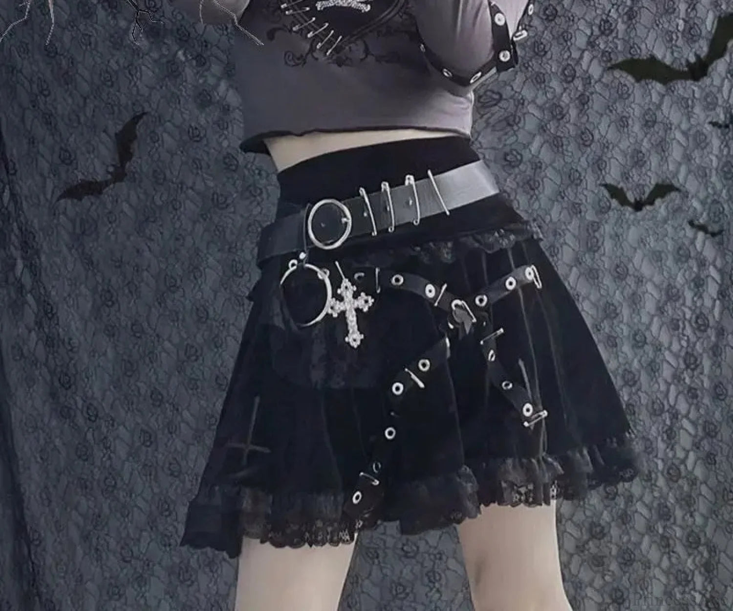 Embroidered Lace Half A-line Skirt