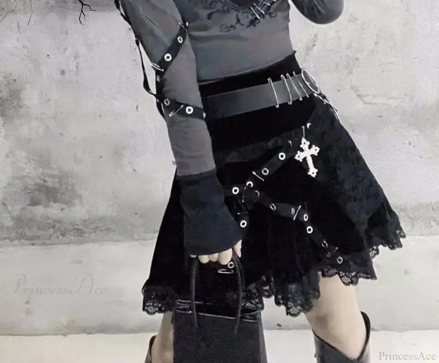 Embroidered Lace Half A-line Skirt