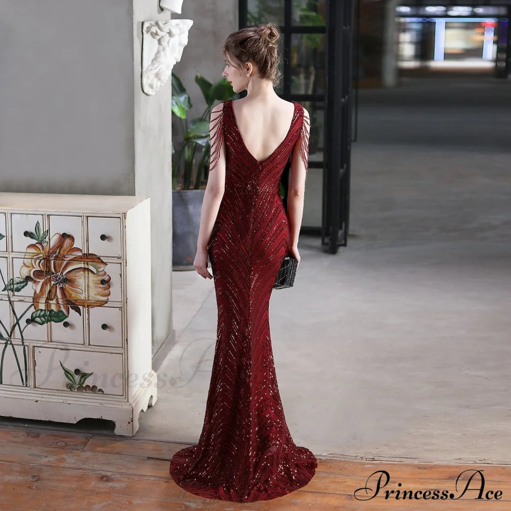 Emily Mermaid Sequin Charming Sleeveless Prom Dress S.o. Long Dresses