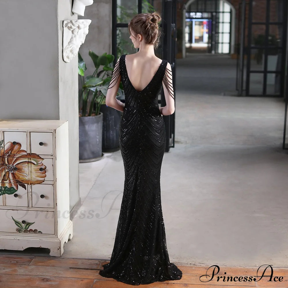 Emily Mermaid Sequin Charming Sleeveless Prom Dress S.o. Long Dresses