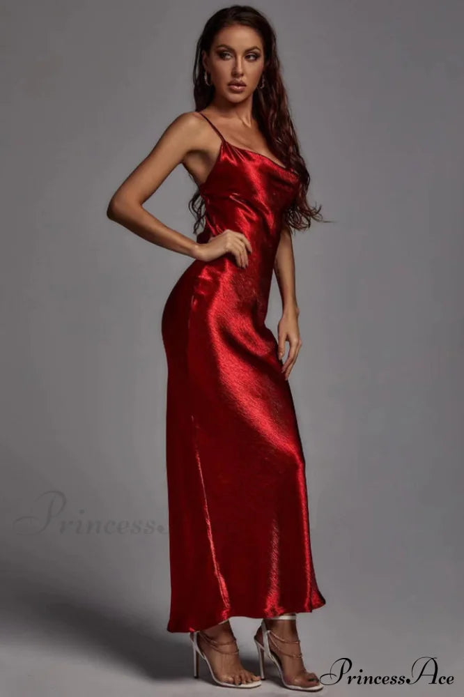 Emily Metallic Stylish Gold Maxi Dress