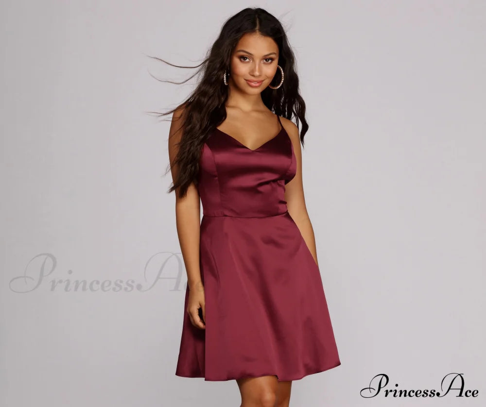 Emme Satin Party Dress - Lady Occasions