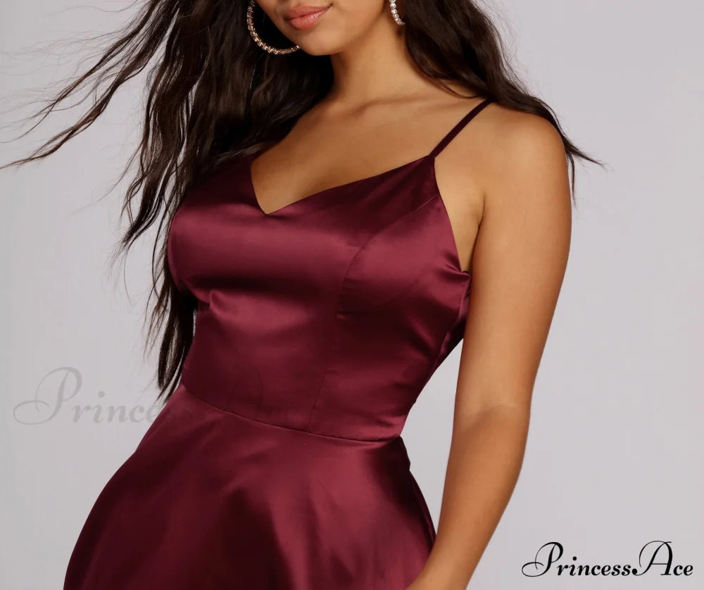 Emme Satin Stylish Party Dress S.o. Short Dresses