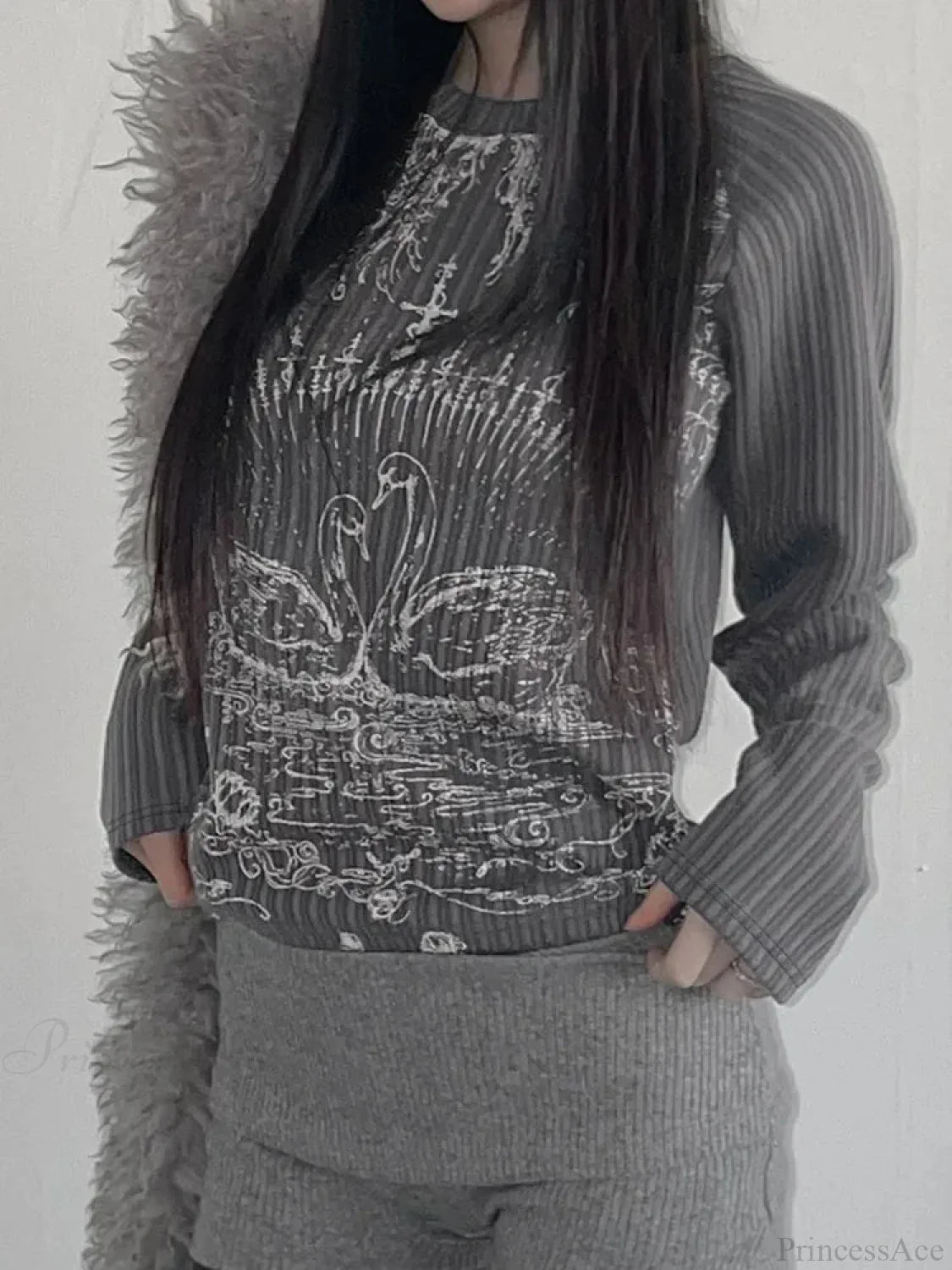 Emotional Printed Round-neck Knit Top