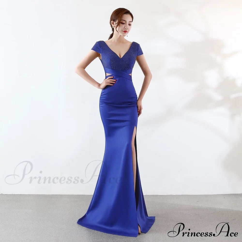 Eremi slim fit long fishtail dress - Lady Occasions