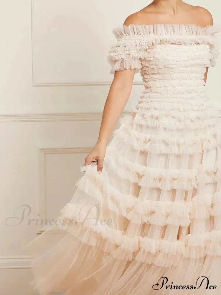 Erna Elegant Maxi Dress Beige / L