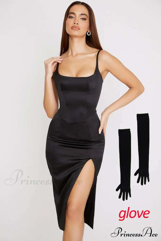 Eve Gown Dress New Women Warm-Season Midi Satin Elegant Black For Party White Night Evening - Years