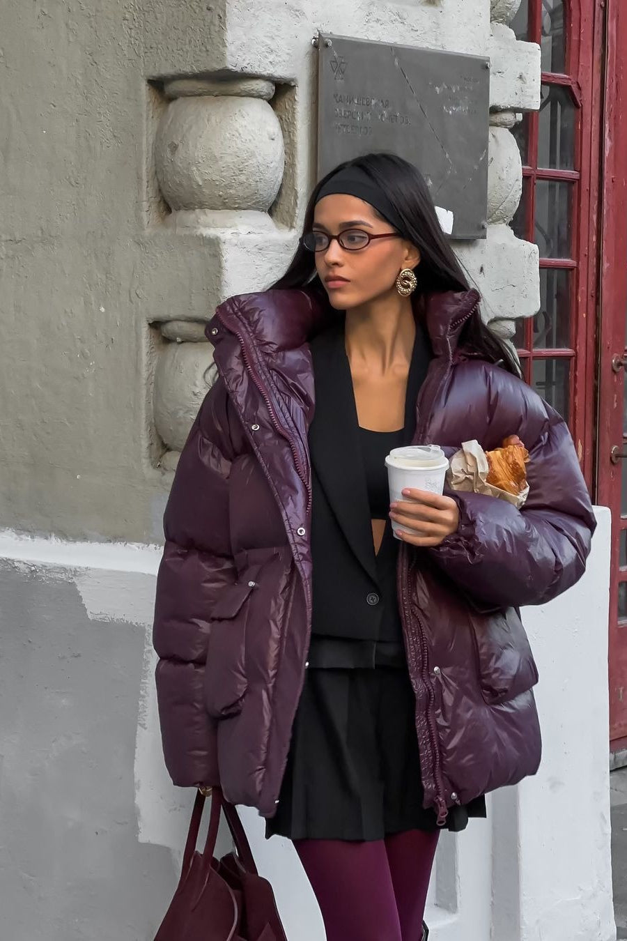 Solid Color Zipped Hooded Puffer Jacket