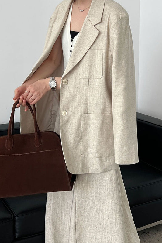 Leinenblazer in lockerer Passform