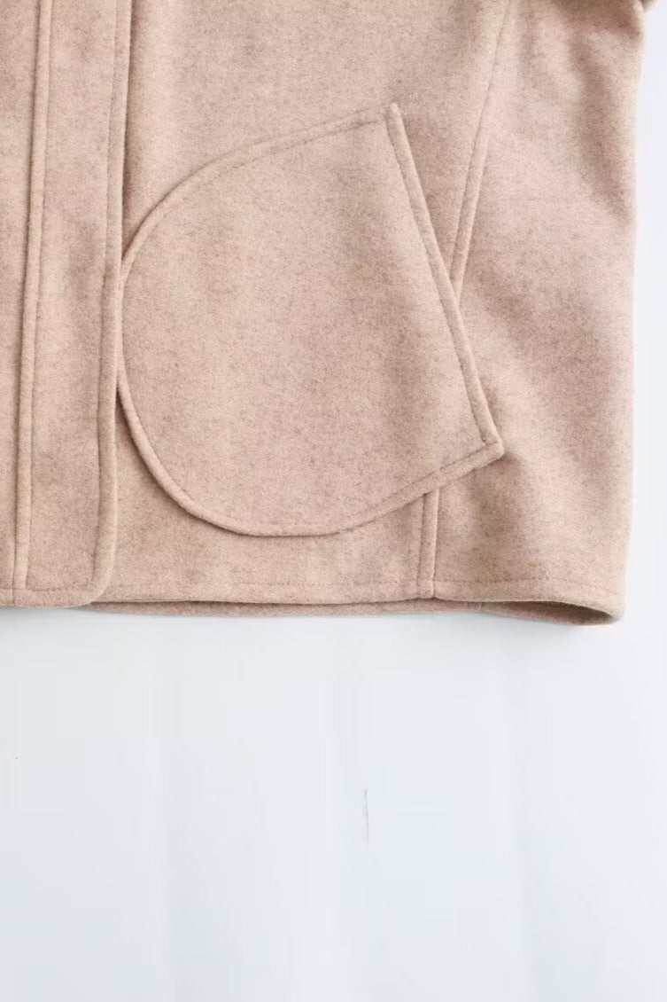 Wool Stand Collar Cropped Coat coats