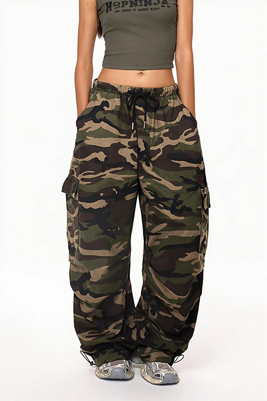 Camouflage Baggy Wide Leg Cargo Pants