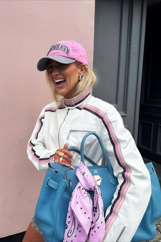 Mantel aus Kunstleder mit Colorblock-Einsatz