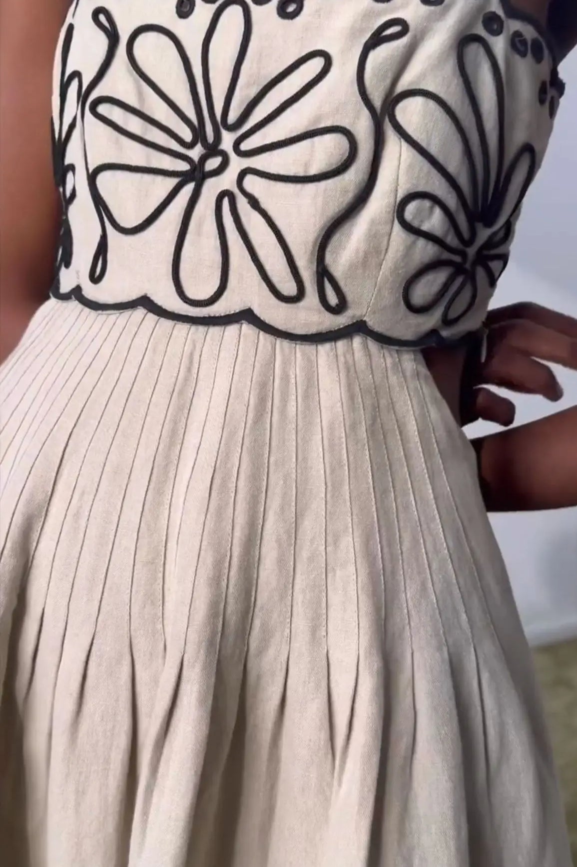 Embroidered Spaghetti Strap Boho Dress