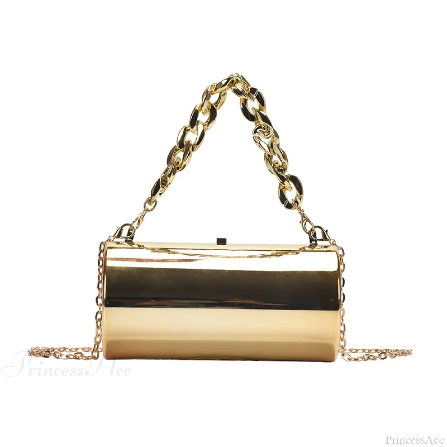 Fashion Cylinder Mini Evening Crossbody Handbag Gold handbag-250126