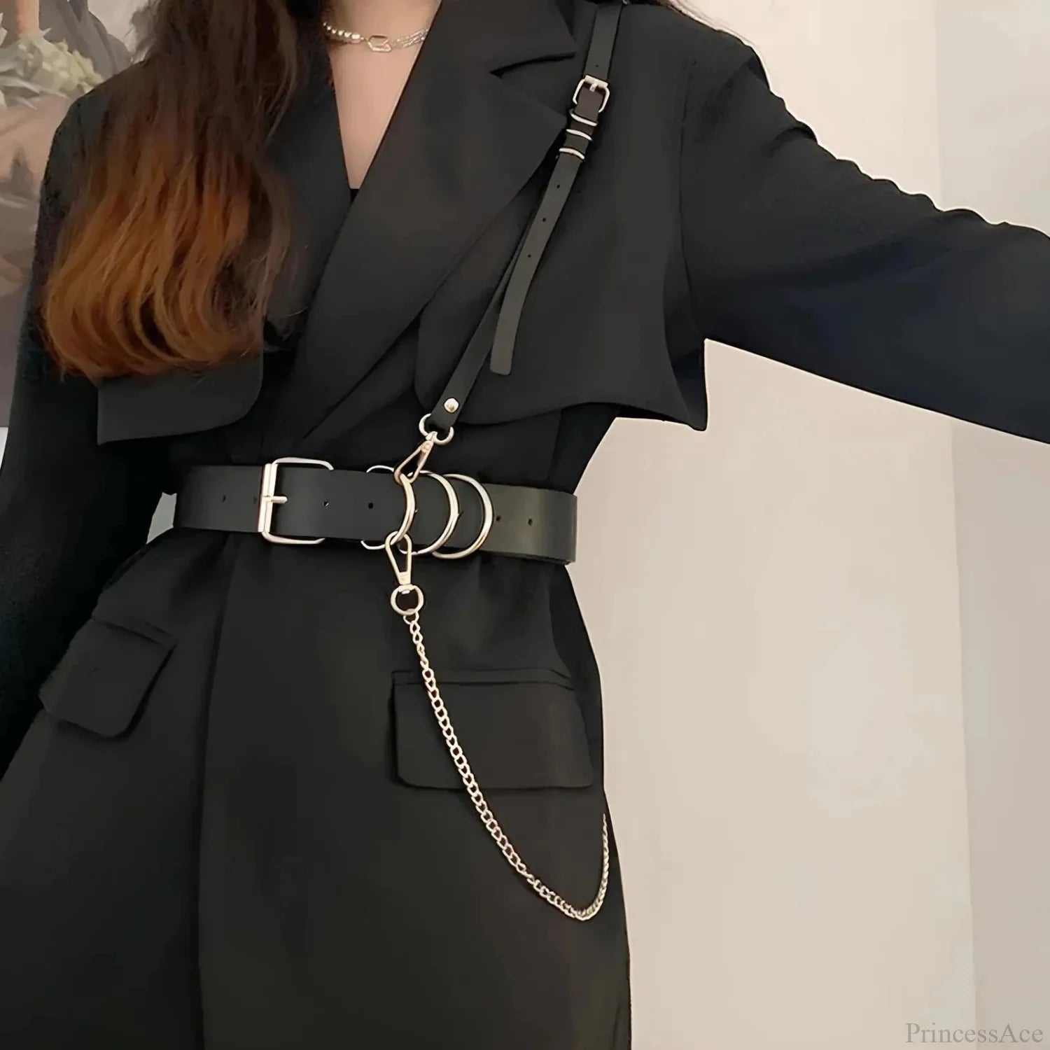 Fashion Dark Leather Waist Belt belt