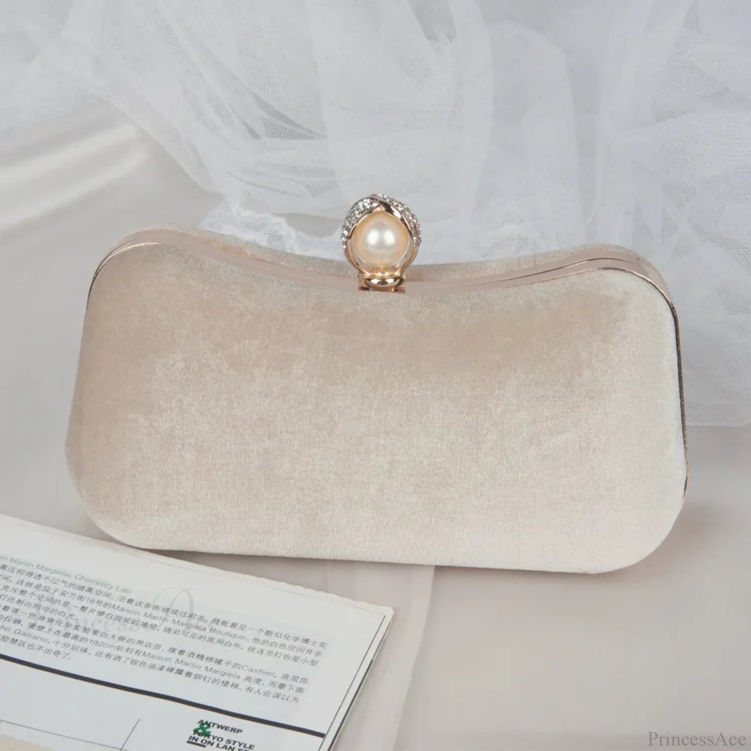 Fashion Evening Clutch Tassel Chain Shoulder Bag Apricot / 20x5x11cm clutchbag-250126