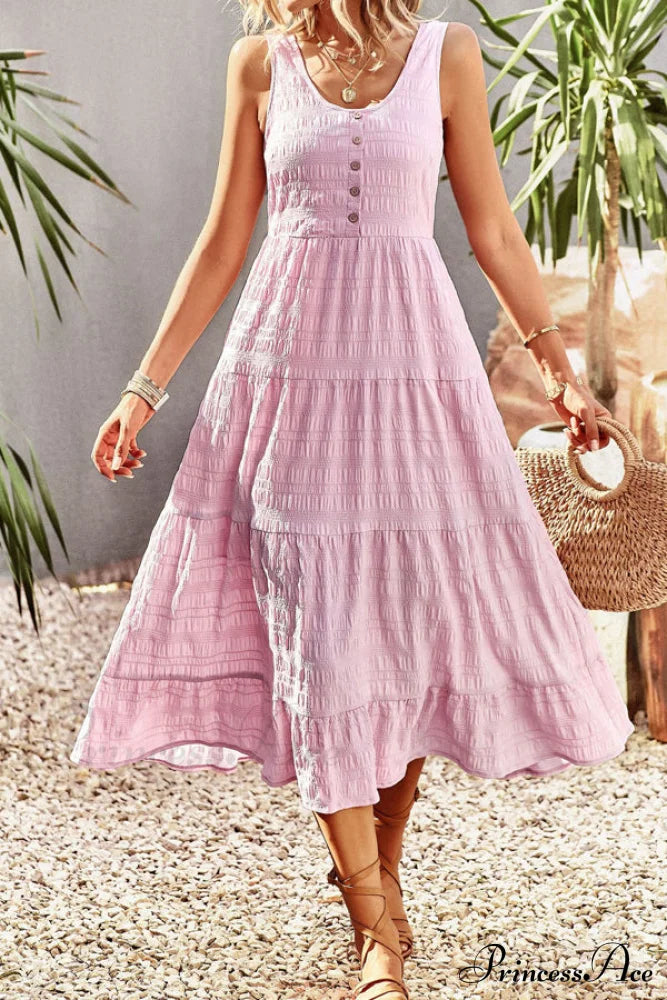 Fashion Floral Print V Modern Neck Button Mini Dress