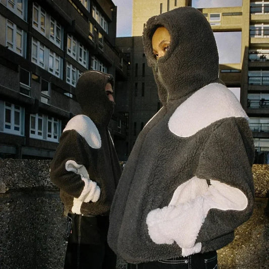Fashion Oversized Coat Hoodie black / S