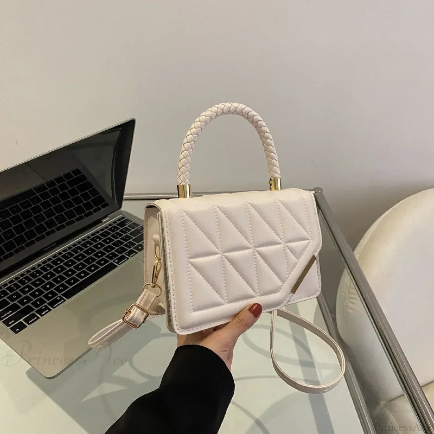 Fashion Plaid PU Leather Small Square Crossbody Handbag handbag-250126