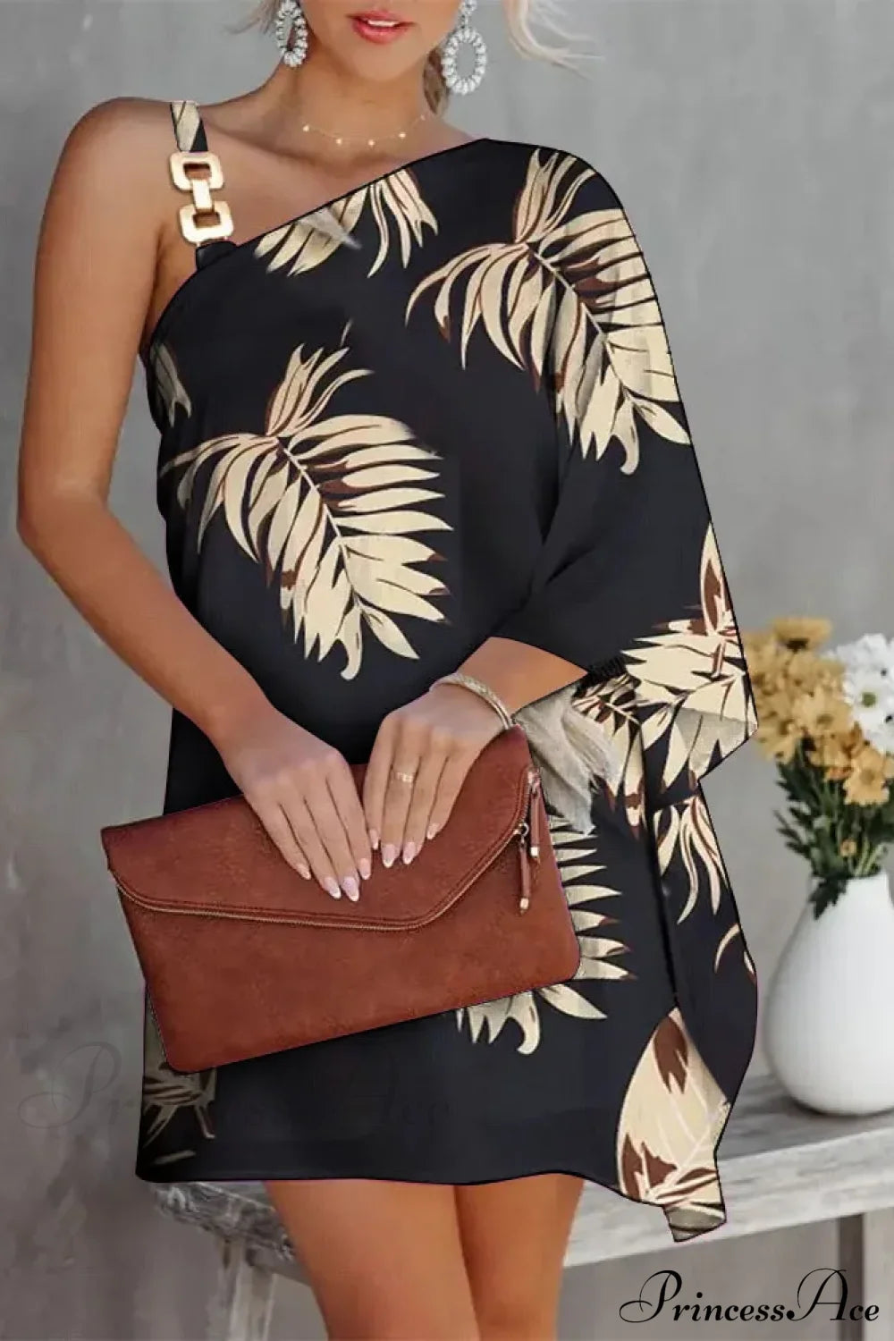 Fashion Summer Print Loose Streetwear Boho Dress Mixed Color / S