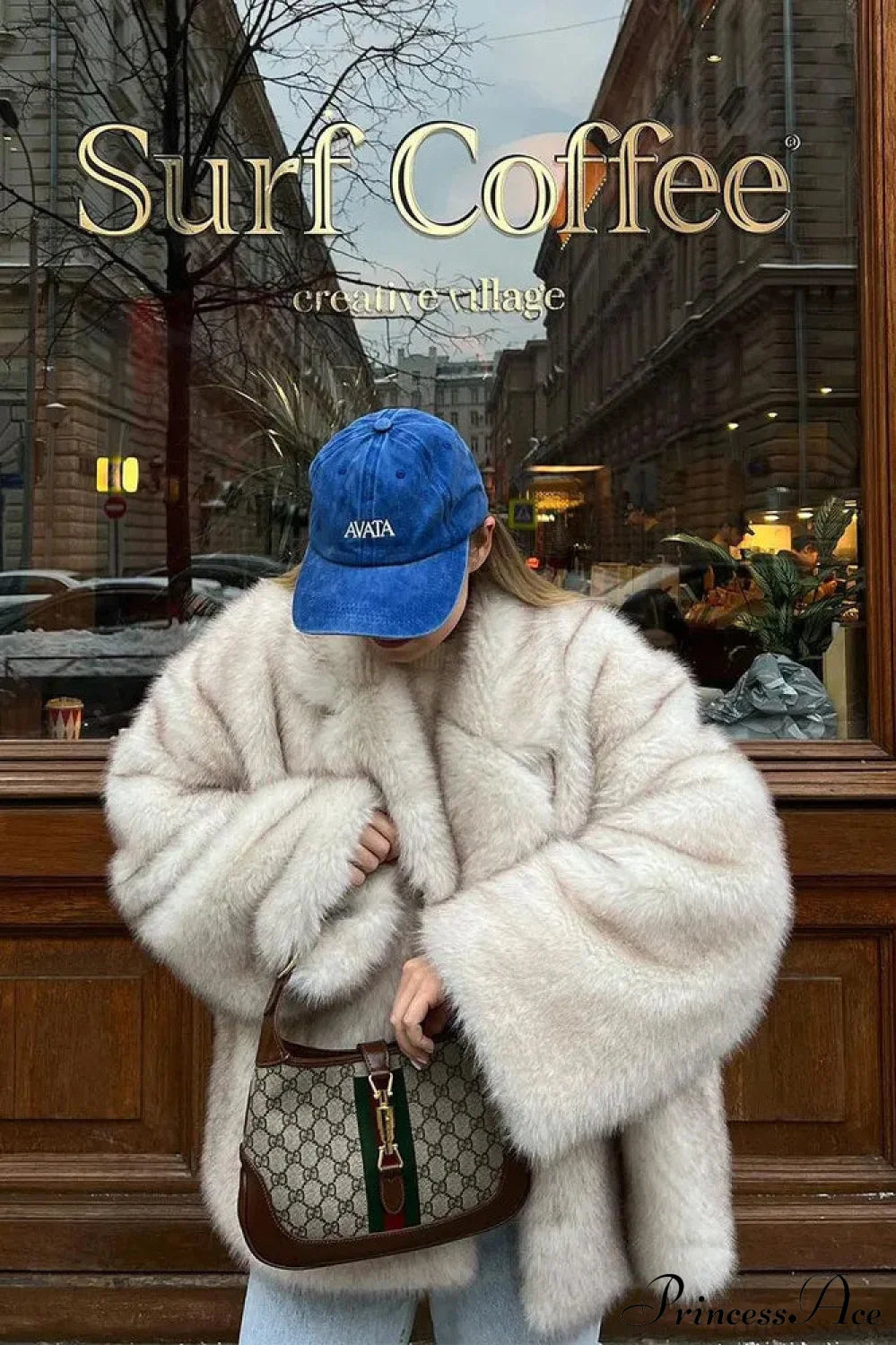 Faux Fur Lapel Warm Fashion Coat