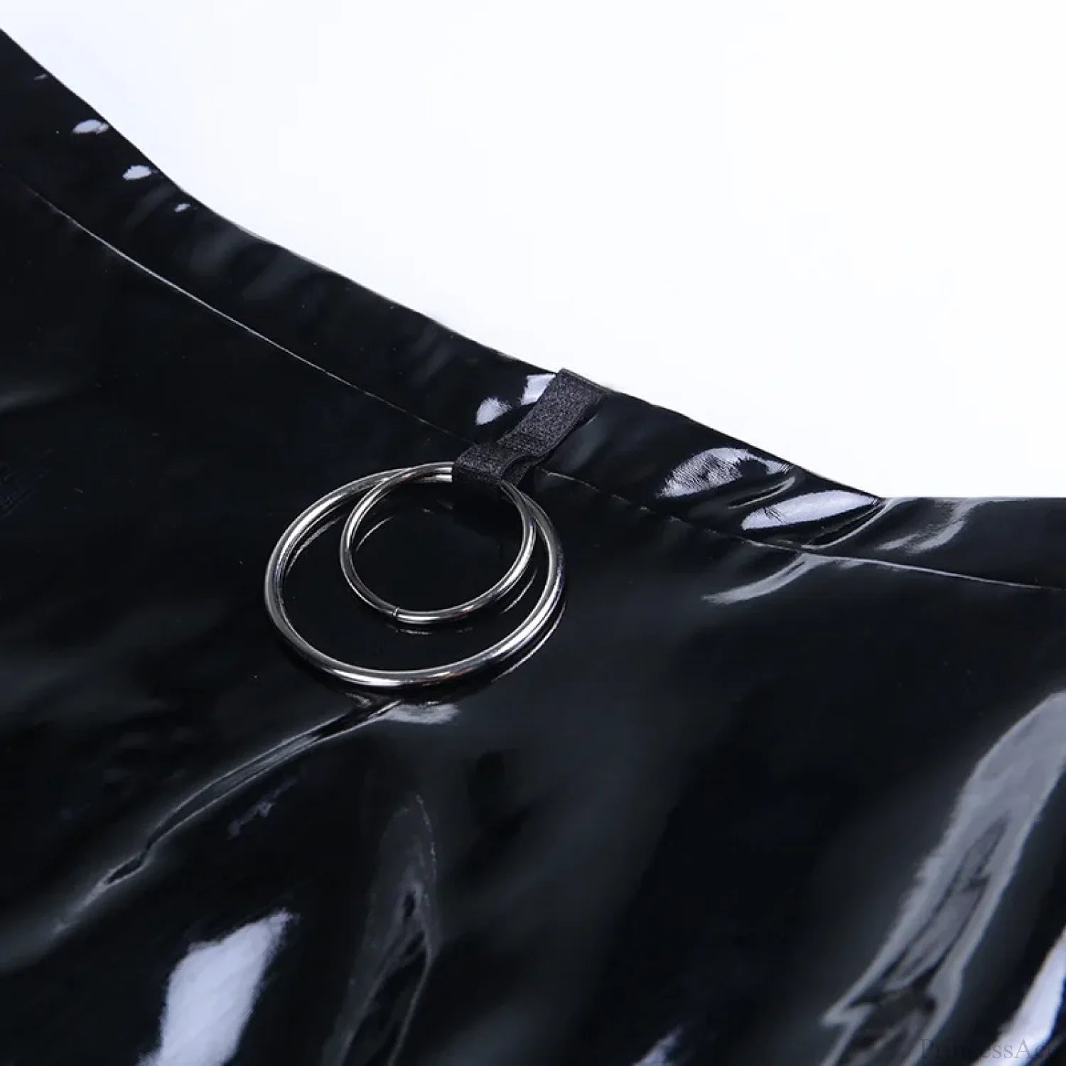 Faux Leather Hollow Out Skirt