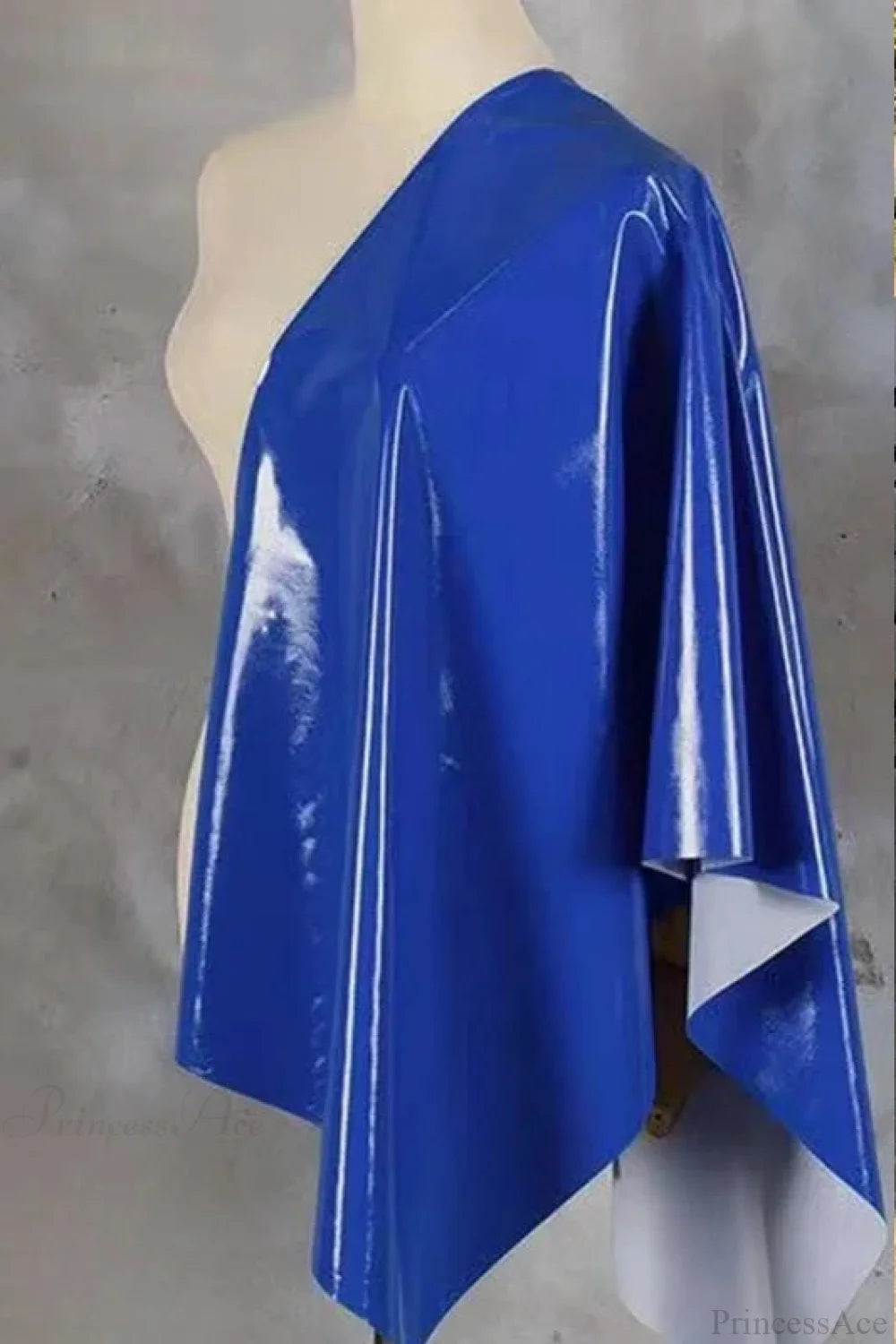 Faux Leather Pencil Office Skirt Blue / S