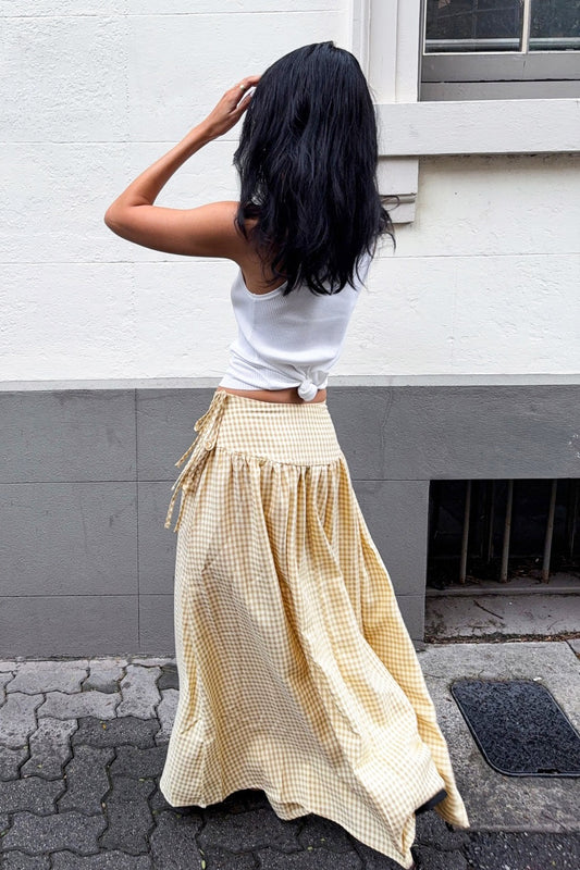 Ruched Straight Maxi Skirt