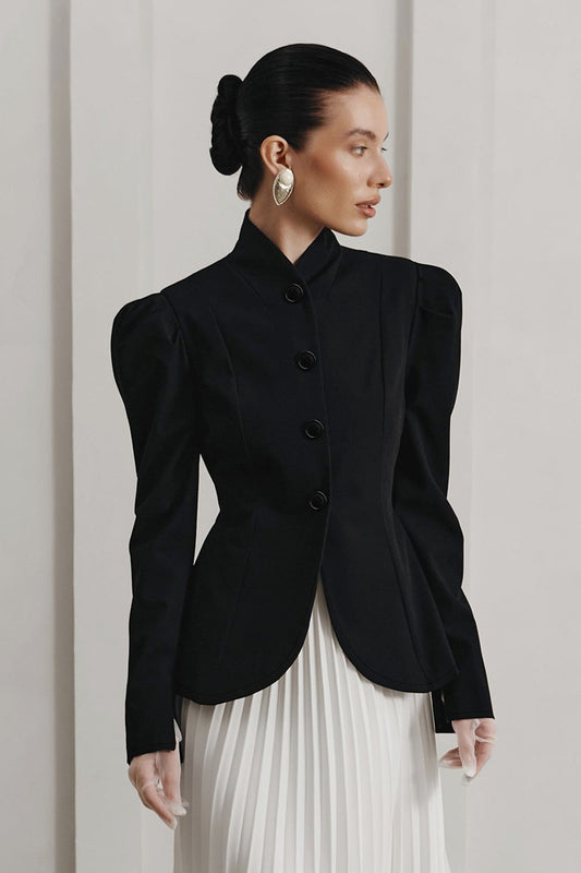 Puff Shoulder Peplum Blazer