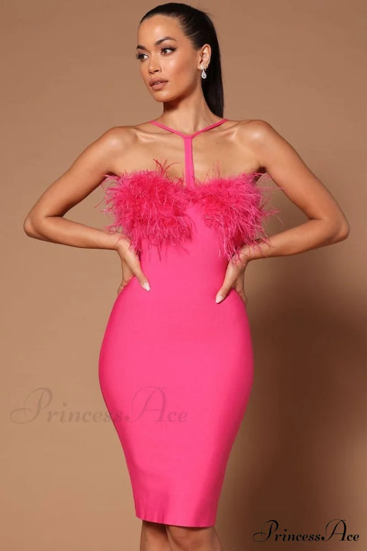 Feather Halter Mini Dress | Dress In Beauty