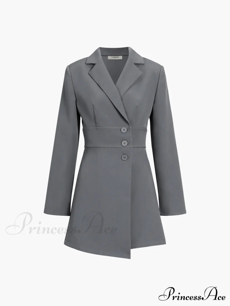 First Choice Blazer Trendy Long Sleeve Short Dress Grey / Xs Coats-L
