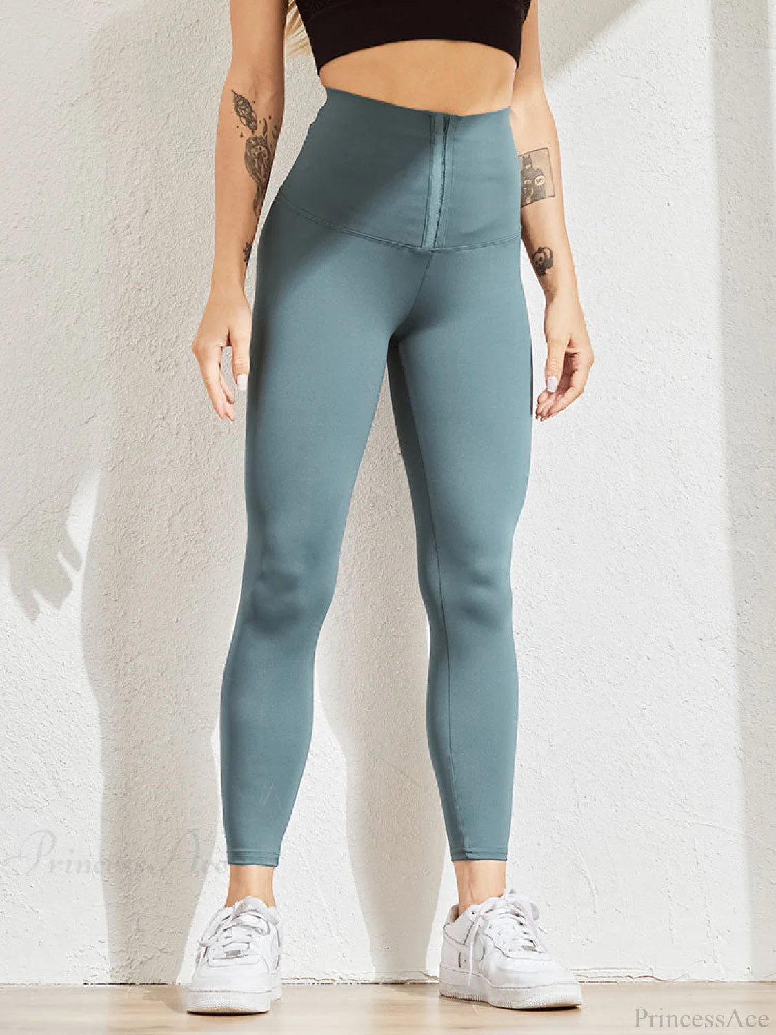 Fitness High Waist Leggings Green / S