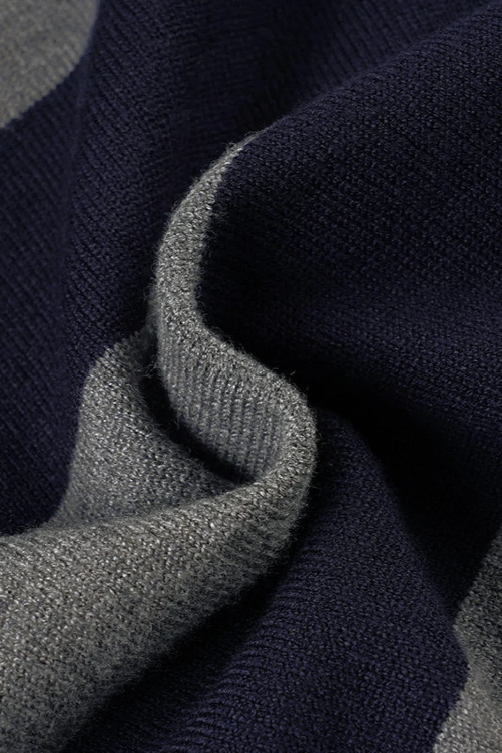 Fitted Striped V Neck Long Sleeve Knit Blouse