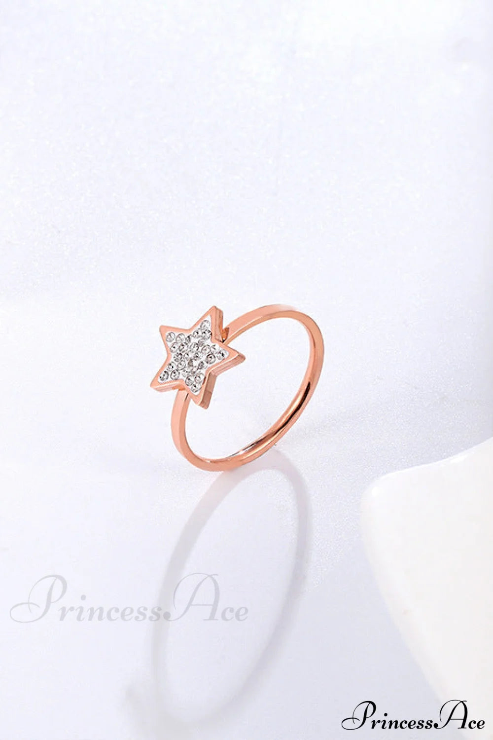 Five-Pointed Star Full Diamond Titanium Steel Ring