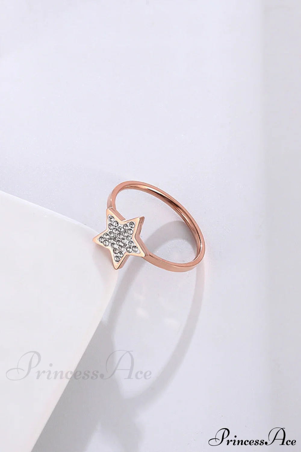Five-Pointed Star Full Diamond Titanium Steel Ring
