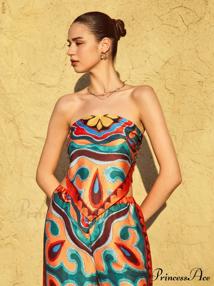 Flaming Passions Graceful Back Tie Top Orange / Xs Tank Tops & Camis