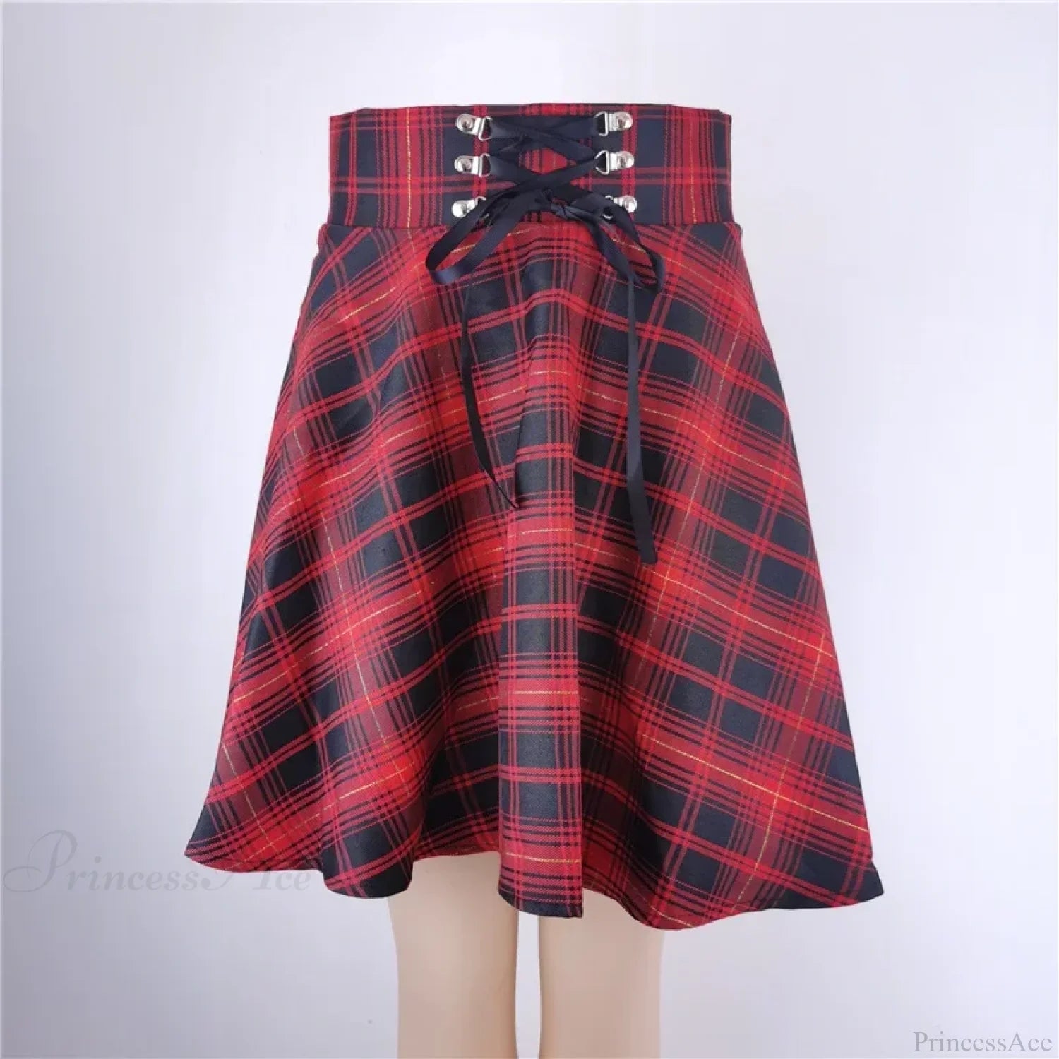 Flared Mini Skater School Skirt red / S