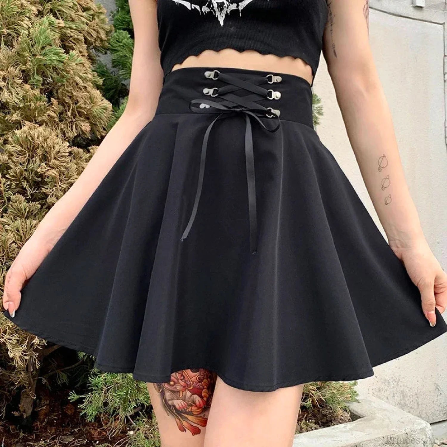 Flared Small Skater Educational Skirt black / S