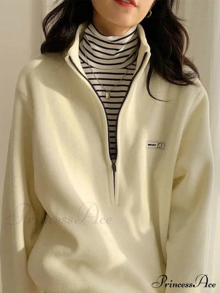 Fleece Korean Kpop Top Women Warm Fashion Velevt Hoodies Sweatshirt Autumn Plus Casual Winter