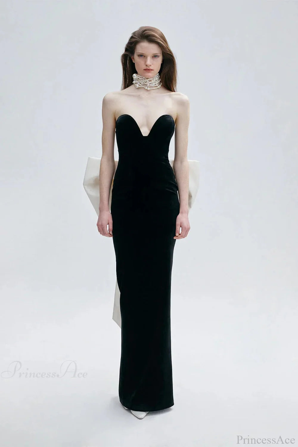 Floor-Length Backless Sequin Prom Dress black / XS promdress-250223