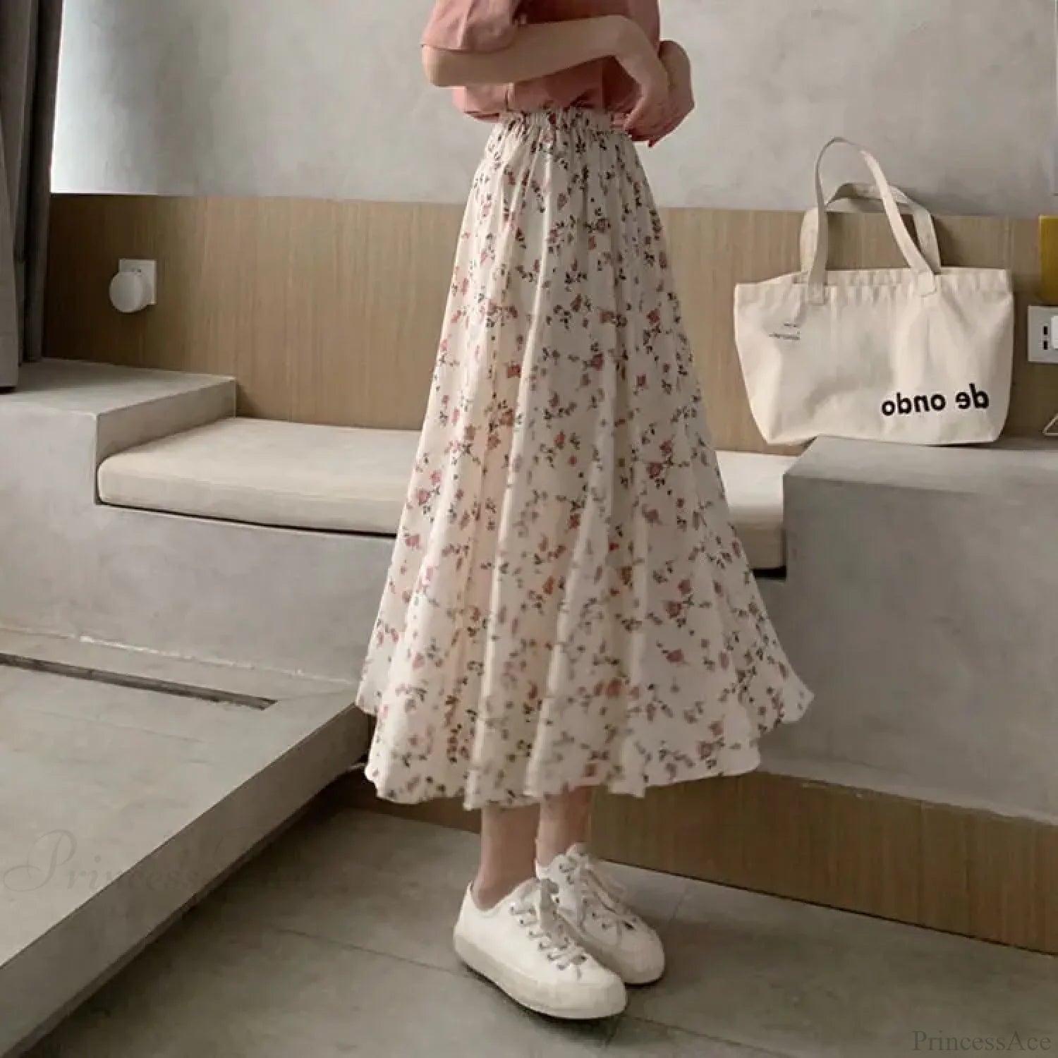 Floral A-Line Long Skirt Summer Sweet Style Women skirt-250126
