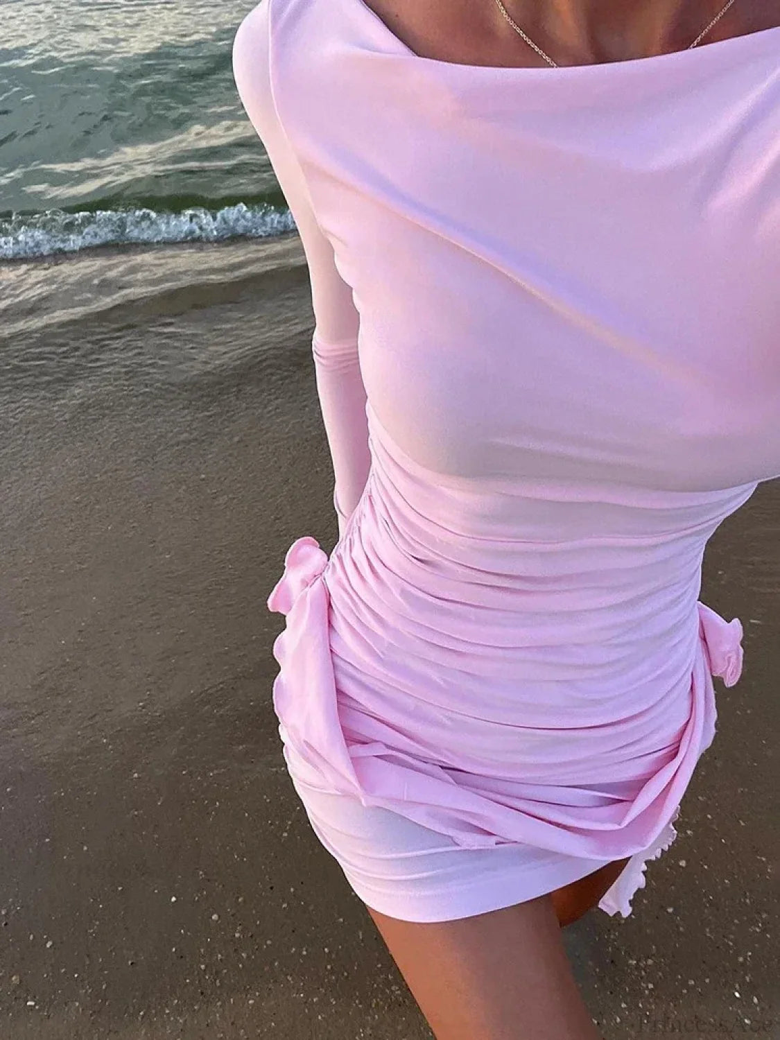 Floral Applique Wrap Mini Dress minidress-250223