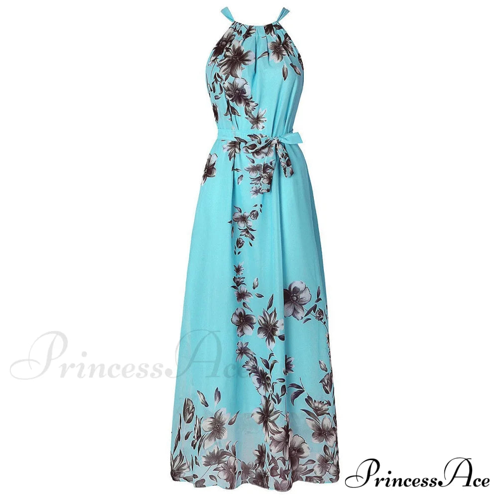 Floral Bohemian Maxi Dress For Plus Size Women S / Green Dresses