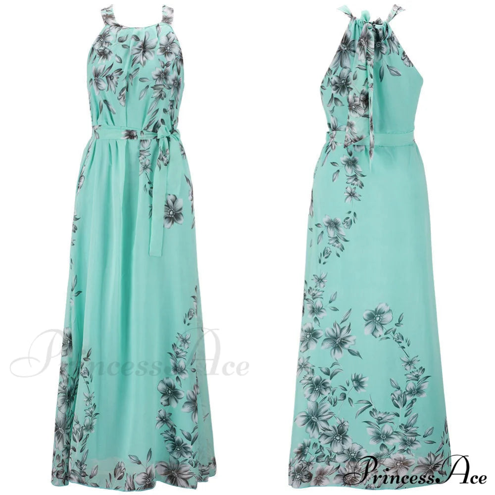 Floral Bohemian Maxi Dress For Plus Size Women S / Purple Dresses