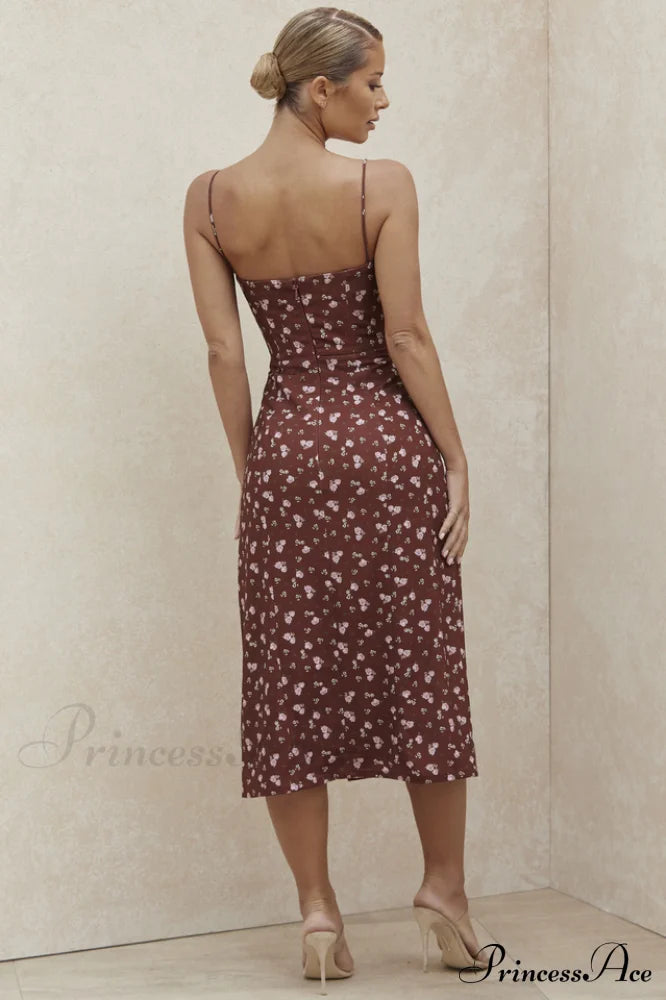 Floral Bustier Stylish Midi Dress